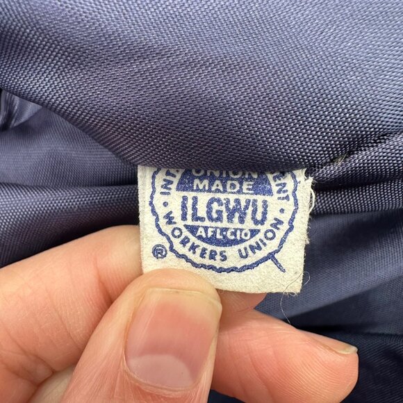 Vintage Womens Coat Scarf Plaid Wool Blend Union Made USA Blue White 1970s - Picture 5 of 8